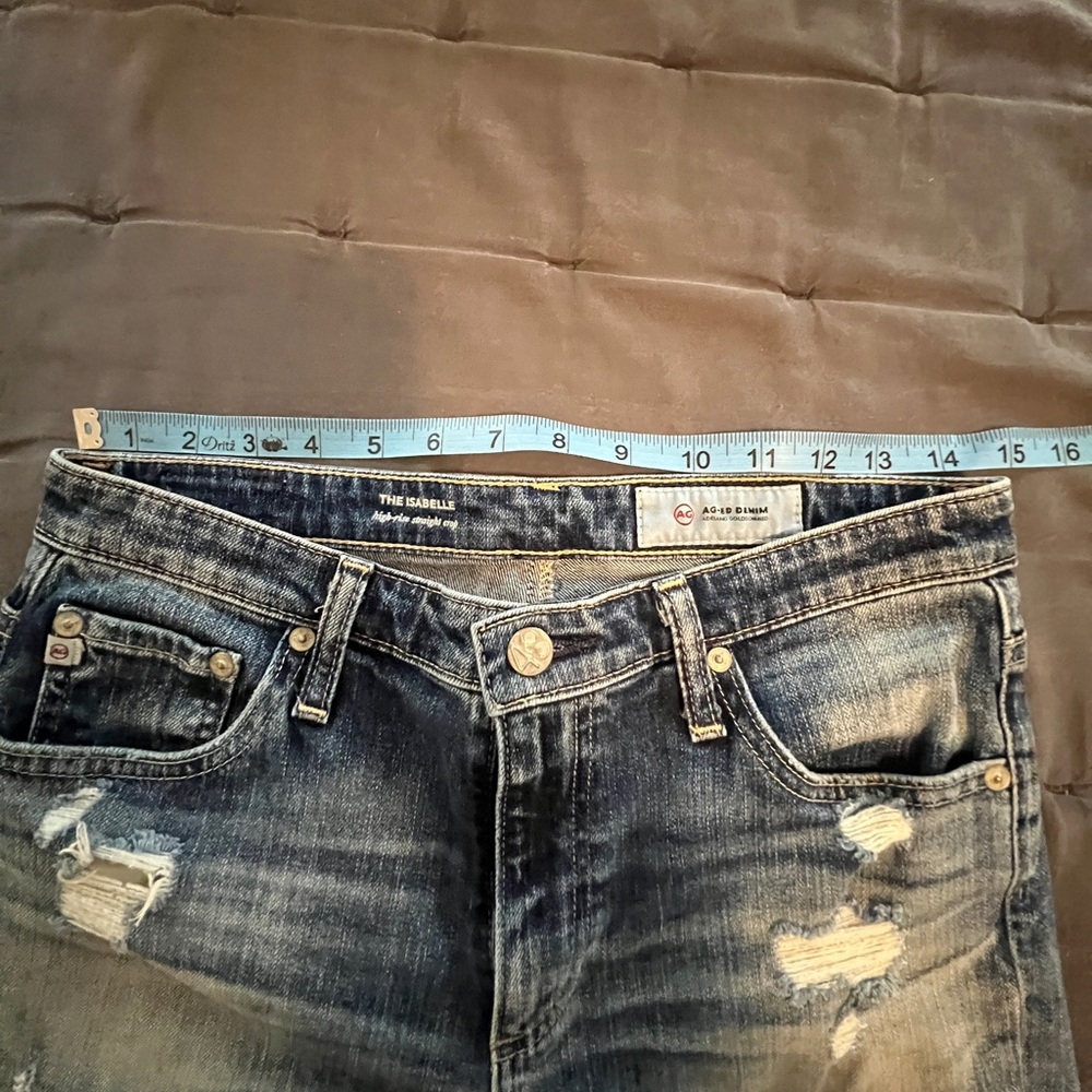 3/$25 AG jeans, The Isabelle, High rise straight crop, Size 28. - Picture 6 of 8